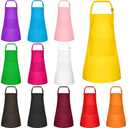 BOUBONI 12 Pack Kids Apron bulk with 2 Pockets Adjustable Chef Art Apron Kids Painting Aprons for Cooking Baking Painting Crafting Grilling Activity（12 Color）