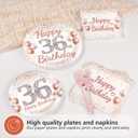 96 Pcs 36th Birthday Party Supplies for Women, Serves 24