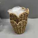 Remerry 2 Pcs Easter Scalloped Edge Basket, Hand Woven Round Wicker Basket for Gifts Empty, Shelf Nursery Room Table Organizing Easter Party Favors