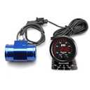 Universal 52mm Water Temperature Gauge with Alarm and 1/8 Npt Sensor Car Digital Meter Red Display Green Ambient Light Temp 100-300F(38-150C) (38MM Blue Joint Pipe)