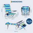 GarveeLife Backpack Beach Chair for Adults 2 Pack, Lightweight Portable Lay Flat Folding Beach Chair with 5 Positions, Backpack Straps, Phone Pocket, Cup Holder & Towel Bar, Support to 350LBS, Standard - 2 Pack