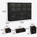 12 Drawers Apothecary Cabinet with Drawers Tabletop Apothecary Drawers Library Card Catalog Cabinet Medicine Cabinets Wood Desk Organizer Wooden Storage Box (Black)