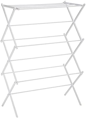 Foldable Portable Laundry Rack for Air Drying Clothing, Indoor Outdoor Use - 14.5" D x 29.5" W x 41.8" H, White