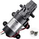 12V DC Water Transfer Pump with 2 Hose Clamps 12 Volt Diaphragm Pump Self Priming Sprayer Pump with Pressure Switch 4.5 L/Min 1.2 GPM 80 PSI for Weed ATV Marine Boat