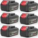 6 Packs 20V 6.0Ah Lithium Battery Replacement for DeWalt 20V Max Battery, High-Capacity Compatible with 20 Volt DCB206 DCB205 DCB208 & DCF/DCD/DCG Series Power Tools
