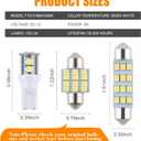 iFunyLED 24 Pieces Dome Light LED Car Interior Bulb Kit Set 194 T10 DE3175 578 31mm 42mm Bulbs Interior Replacement Lights for Car Map License Plate Door Side Marker Cornering Trunk Light - White