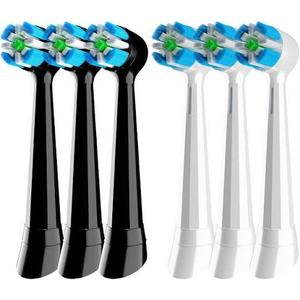 iO Replacement Heads Compatible with Oral B iO, 6-Pack Toothbrush Heads Compatible with iO 2 3 4 5 6 7 8 9 10 Series Electric Toothbrush, Black/White