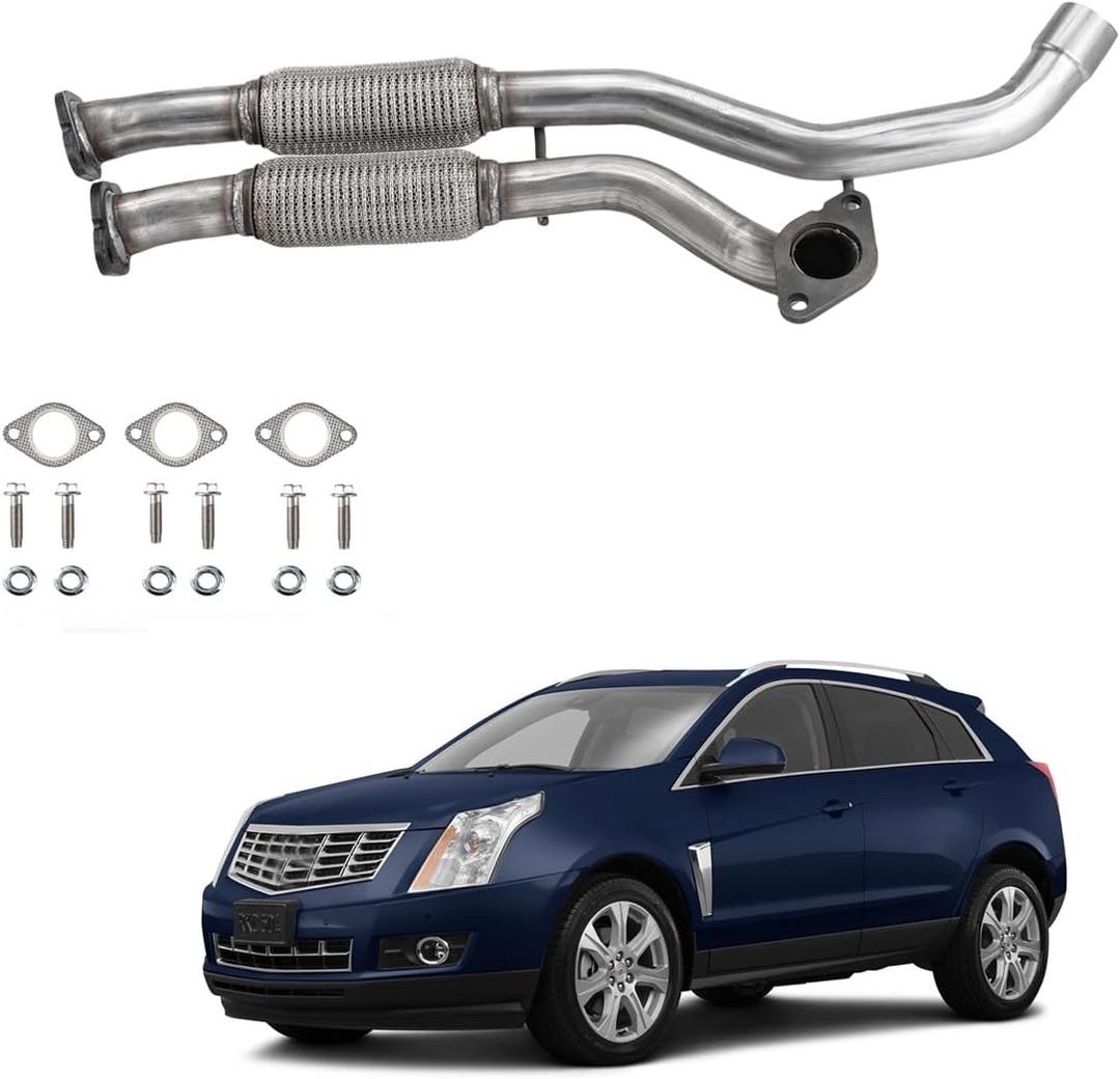 Front Flex Pipe Exhaust Muffler Pipe 2" Inlet (OD) Compatible with 2012-2016 Cadillac SRX 3.6L 73010