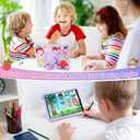 for iPad 9th 8th 7th Generation Case Kids Girls Strawberry Cover for iPad 10.2 Inch with Rotating Kickstand Shoulder Strap Soft Silicon Shockproof Protective Tablet Cover for 9/8/7 Gen 10.2 inch (Patterned Purple)