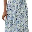 Women's Halter Neck Floral Maxi Dress 2024 Summer Boho Long Sundress Sexy Sleeveless Backless Flowy Ruffle Dress Size M