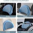 Skechers Lumbar Pillow Premium Memory Foam, Double-Layer-Office Chair Cushion for Tailbone Pain Relief,Butt Pillow for Office Chair,Car seat Cushion,Long Sitting Office Workers,and Car Drivers,Blue