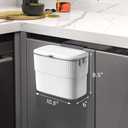 ELPHECO Kitchen Compost Bin with Lid 1.8 Gallon Hanging Trash Can with Lid, 7 Liter Wall-Mounted Garbage Can for Kitchen Cabinet Door, Small Under Sink Trash Can for Cupboard, Bathroom, Office