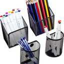 VICNOVA Magnetic Pen Holder, Stands for pens and pencils, Locker Organizer with Strong Magnets Metal Mesh Storage Magnetic Basket for Refrigerator Whiteboard Locker Accessories Classroom Must Haves