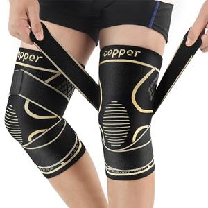 Copper Knee Braces with Strap for Knee Pain Women and Men(2 Pack), Knee Compression Sleeve for Arthritis, ACL, Meniscus Tear, Joint Pain Relief, Knee Support for Working, Running, Weightlifting(XL)