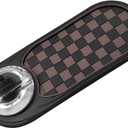 Multifunction Car Anti-Slip Mat, Rotatable Temporary Parking Number, Universal Auto Dashboard Organizer Pad Accessory for Phones, Sunglasses, Keys (Brown/Silver)