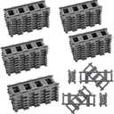 Etarnfly 42PCS City Train Tracks, Classic Accessories, Railroad Building Toy Compatible with All Major Brand - 38 Straights, 2 Left Right 45° Intersection Rails, 2 Flexible Rails