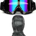 Motorcycle Dirt Bike Goggles Windproof Dustproof ATV Racing Ski Goggles Protective Safety Glasses with Balaclava Mask