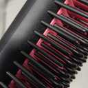 Enhanced Ceramic Hair Straightener Brush by MiroPure, 2-in-1 Ionic Straightening Brush with Anti-Scald Feature, Auto Temperature Lock & Auto-Off Function (Black) (3 Piece Set)