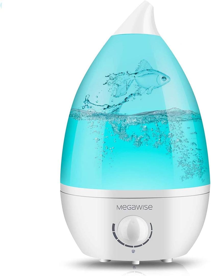 MegaWise Ultrasonic Cool Mist Humidifier SK7620 - 1.5L Capacity, Whisper-Quiet Operation, Adjustable Mist Output, Auto Shut-Off - Ideal for Home, Office, Baby Room, and Bedroom
