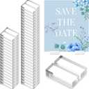 50 Pcs Acrylic Place Card Holder, 1.2" Clear Small Acrylic Sign Holders Wedding, Table Numbers Name Display Stands, Thanksgiving Place Cards Holders, for Photos Office Menu Meeting