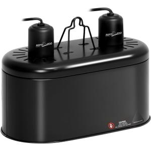 REPTI ZOO Dual Reptile Light Fixture for Reptile Dome UVB Lamp Fixture Dual Reptile Reflector Dome Lamp Cap Combo Integration Design Heat Lighting (1 Count (Pack of 1))