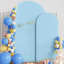 Wokceer Wedding Arch Backdrop Stand and Cover Set of 2 Metal Arch Stand with Arch Cover Dusty Blue 7.2FT, 6FT for Birthday Party Wedding Ceremony Bridal Baby Shower Event Decor