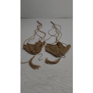 2 Pcs Universal Hanging Planter Basket Decorative Macrame Pot Holder with Hook for Bedroom Balcony Living Room Hallway (Brown,2)