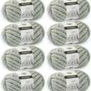 Chunky Chenille Yarn for Hand Knitting 8 Jumbo Pack Jumbo Chunky Yarn for Hand Soft Blanket Knitting, Bulky Thick Fluffy Yarn for Crocheting (Sage Green)