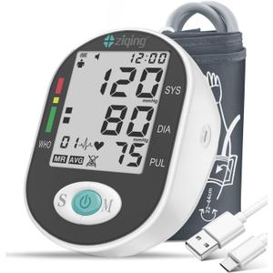 Blood Pressure Monitor, Bp Machine with Large Upper Arm Cuff of 8.7-17.3 Inches, Large Screen, Total 198 Memories for 2 Users(Black+White)