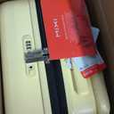 mixi Large Capacity Expandable Carry On Luggage Airline Approved 20'' Lightweight Luggage Wide Handle PC Hardshell Suitcases with Spinner Wheels & TSA Lock, Lark Yellow