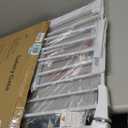 FURTIME 29"-41" Baby Gate with Cat Door Adjustable, Auto Close Dog Gate for Stairs,Doorways and House, Metal Pet Door Pressure Mounted,Easy Install, Effortless Walk Thru, White