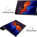 Tablet Cover for Samsung Galaxy Tab S7 Plus/S8 Plus SM-T970 T975 T976 T978 SM-X800 X806(2020 2022 Release),Folio Stand Lightweight Leather Case for Galaxy Tab S7+ S8+ 12.4"(KST-Black)