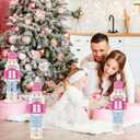 2 Pcs Crochet Christmas Nutcracker Characters with Wood Base Christmas Tree Crochet Tabletop Ornaments Xmas Holiday Nutcracker Soldier Figure Table Centerpieces Decoration Knitting Craft Art Supplies