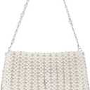 CHIC DIARY Pearl Purse for Women White Beaded Shoulder Bag Small Pearl for Wedding Clutch Evening Purse with Pearls