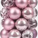 41ct Large Christmas Balls Shatterproof Hanging Decorations Set for Xmas Tree Garland Ornaments (Pink, 2.36''/60mm)