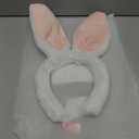 Joyline Cute Bunny Headband for Women GirlsFluffy Rabbit Ear Hairband Costume Accessories Easter Birthday Party Favors Gifts (White, M)
