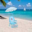 Idea Nuova Bluey Kids Outdoor Folding Beach Chair with Umbrella,Portable Camp Chair for Ages 3+, Lightweight & Compact for Beach, Camping, and Backyard