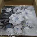Bathroom Canvas Wall Art, Bathroom Wall Decor,Landscape for Living Room, Bedroom,Office, Gray and White Blue Flower Wall Decoration,18"x18"inches