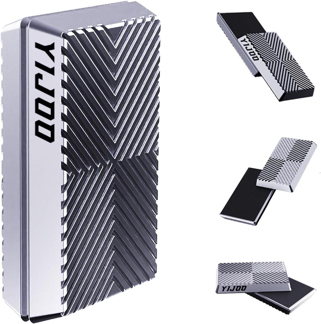 Fidget Slider, Metal Fidget Toy Adults-Smooth Operation with Mesmerizing Sounds, Stress Relief & Anxiety ADHD, Durable Pocket Desk Toy, for Friends, Perfect for Office, Home, Wait(Silver)