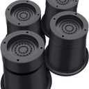 Round Bed Risers 3 inch Heavy Duty,Elevation in Heights 2 or 3 Inch Circle Furniture Risers for Chair Table and Desk Legs LiftingAdjustable Bed Lifts Risers(Pack of 4 Riser,Black)