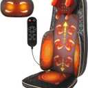 Neck and Back Massager with Heat - Shiatsu Full Back Walking Massager with Deep Kneading & Seat Cushion Vibration for Chair and Home, Pain Relief, Dual-Neck Detachable and Height Adjustment (Black)