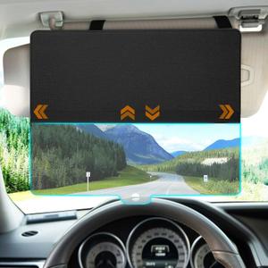 Sun Visor Extender for Car, Upgraded Polarized Sun Blocker, Sunshade Lens Magnetic Connection Adjustable 4 Directions, Anti-Glare,Protects from Sun Glare, Snow Blindness & UV Rays, Black