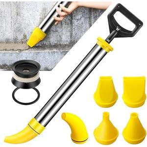 DUXINN Stainless Steel Cement Mortar Grouting Gun, Reusable Caulk Gun Grout Gun with 5 Nozzles, Caulking tools perfect for Grouting, Sealing, and Joint Filling