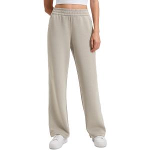 CRZ YOGA SoftAura Straight Leg Casual Sweatpants Women 28"/30"/32" - Modal Lounge Travel Pants with Pockets (Medium, Stone)