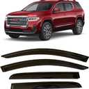 2017-2023 Tape-On Side Window Visor Deflectors for GMC Acadia SLE SLT AT4 Denali Smoke Tinted Rain Guards 2018 2019 2020 2021 2022