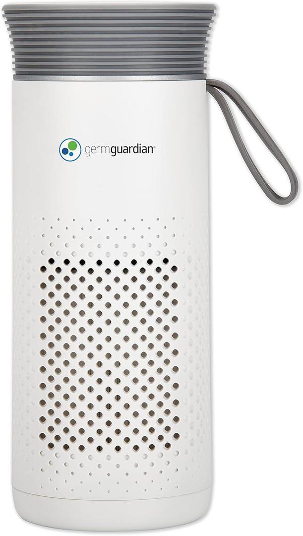 GermGuardian Portable Allergen Air Purifier for Small Spaces with USB Cable, Captures Dust, Pollens, Mold Spores, UV-C Light Helps Reduce Germs, 7 White, AC085