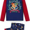Harry Potter Family Christmas Matching Pajamas Sets Xmas Pjs Top and Pant Set for Kids Couples (Blue, XL)