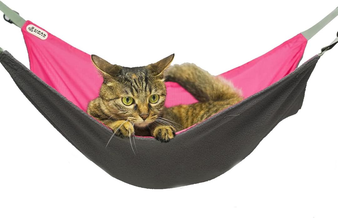 Cat Hammock - Washable Soft Outdoor Mat, Waterproof Cooling Pad for Cats & Small Animals (Large, Red) (22.0"L x 17.0"W x 0.2"Th)
