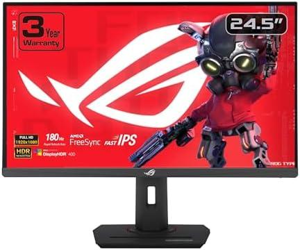 ASUS ROG Strix 24.5” 1080P USB-C HDR Gaming Monitor (XG259CS) - Full HD, 180Hz, 1ms, Fast IPS, Extreme Low Motion Blur Sync, G-SYNC Compatible, Tripod Socket, DisplayWidget, AI Gaming