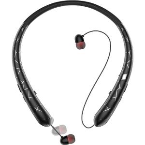 Neckband Bluetooth Headphone, V5.3 Retractable Wireless Earbuds with CVC 8.0 Noise Cancelling Microphone, Lightweight Around the Neck Headphones for Business, Home Office, Gym, Running